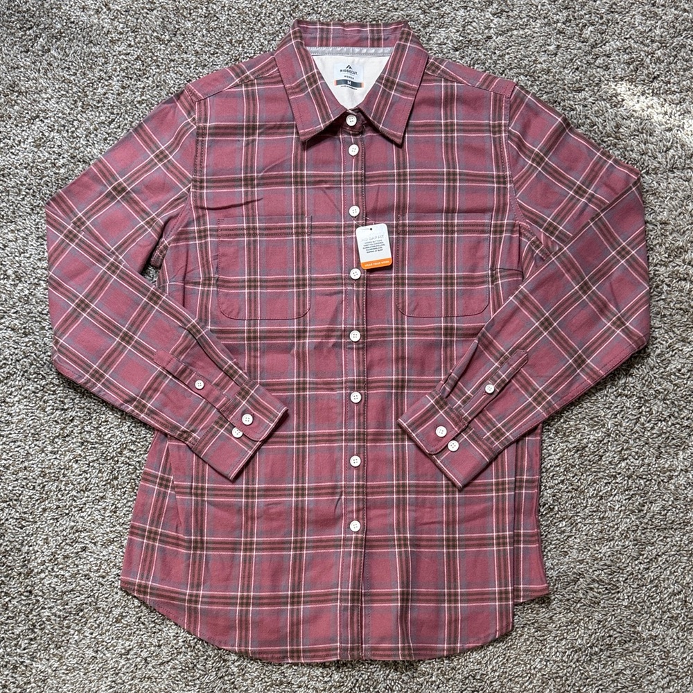 Women's Plaid Button-Down Shirt - Red
